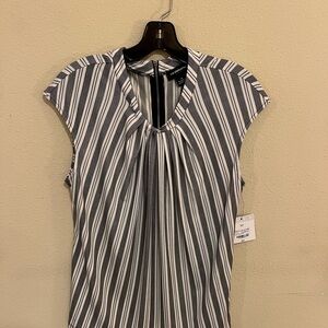 NEW WITH TAGS Black and White Striped Women’s Blouse